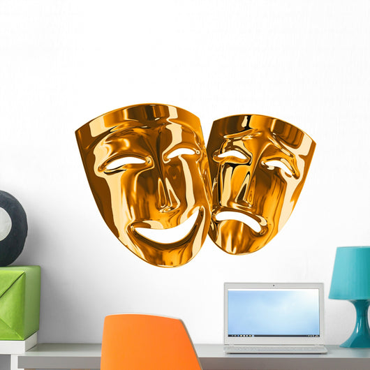 Golden mask Wall Decal