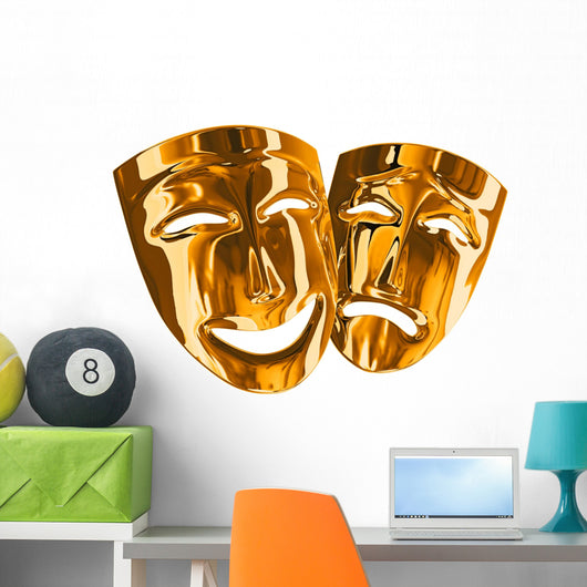 Golden mask Wall Decal