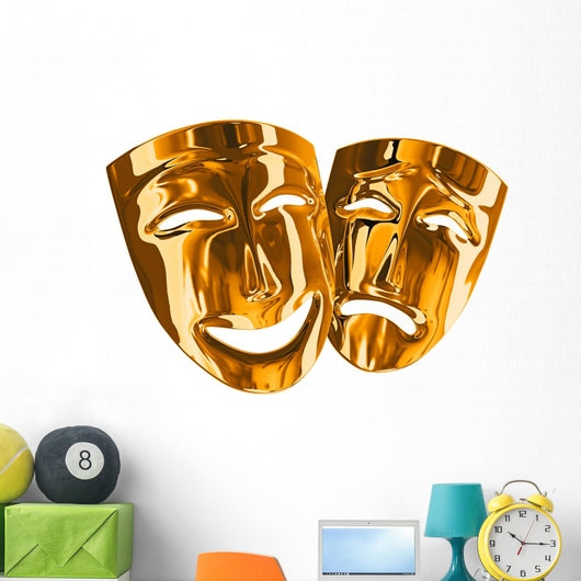 Golden mask Wall Decal