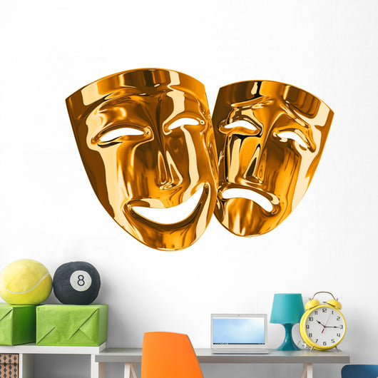Golden mask Wall Decal