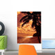 Bright Orange Palm Wall Decal
