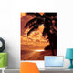 Bright Orange Palm Wall Decal