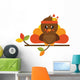 Cute Turkey Branch Vector Wall Decal
