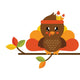 Cute Turkey Branch Vector Wall Decal