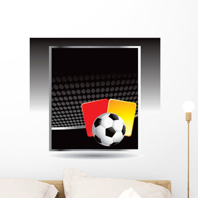 Soccer Ball and Penalty Wall Mural shown on a wall