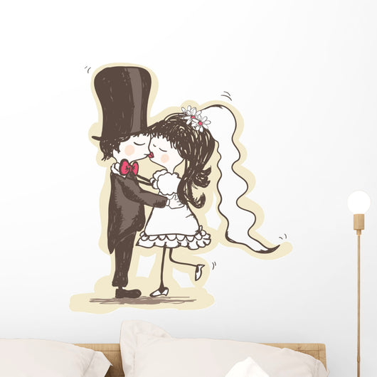 wedding kiss Wall Decal
