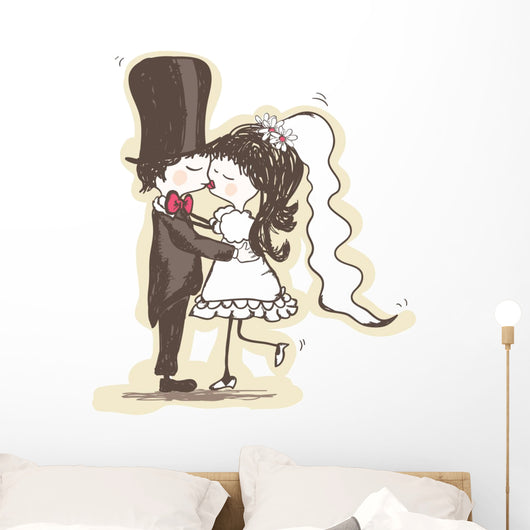 wedding kiss Wall Decal
