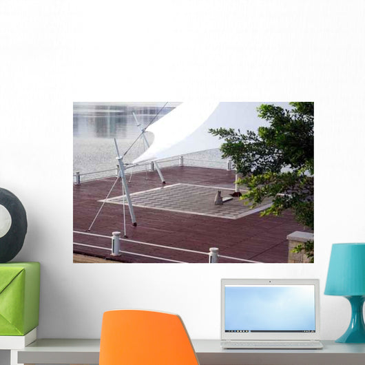 Lonely Cat and Awning Wall Decal