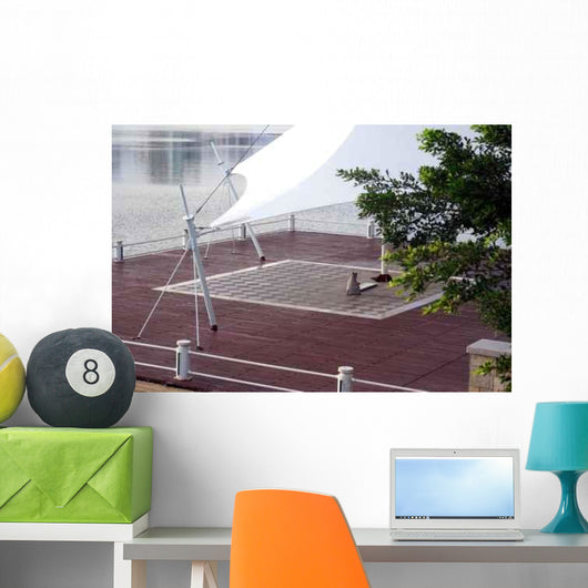 Lonely Cat and Awning Wall Decal