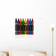 Assorted Crayons White Wall Mural
