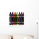 Assorted Crayons White Wall Mural
