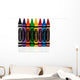 Assorted Crayons White Wall Mural