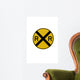 Railroad Crossing Sign Wall Decal