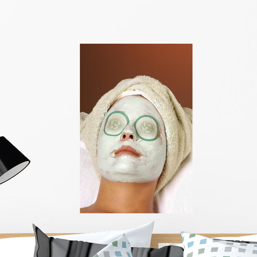 spa organic facial masque with cucumber eye pads Wall Mural