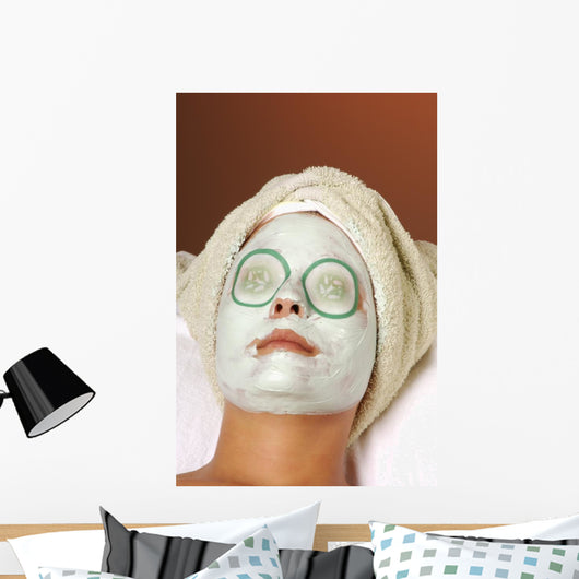 spa organic facial masque with cucumber eye pads Wall Mural