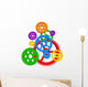 Color Gears Wall Decal