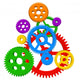 Color gears Wall Decal