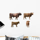 Scottish Highlander Cow Wall Decal Sticker Set