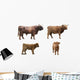 Scottish Highlander Cow Wall Decal Sticker Set