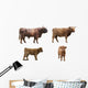 Scottish Highlander Cow Wall Decal Sticker Set