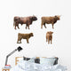 Scottish Highlander Cow Wall Decal Sticker Set