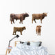 Scottish Highlander Cow Wall Decal Sticker Set