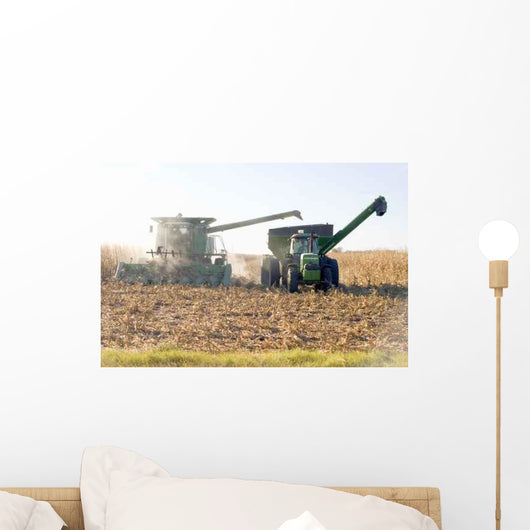 Harvester Coming through Corn Wall Decal