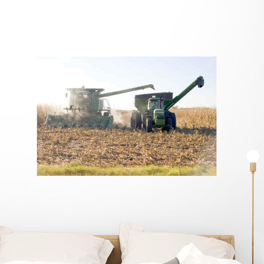 Harvester Coming through Corn Wall Decal