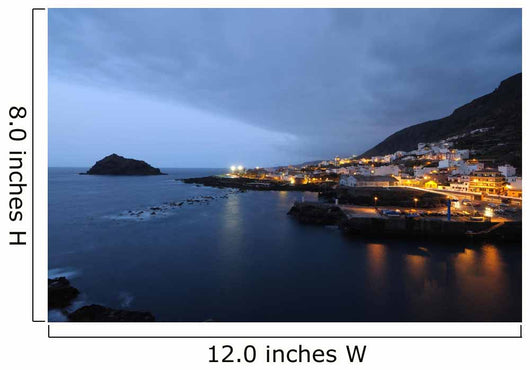 Town Garachico at night. Canary Island Tenerife, Spain Wall Mural
