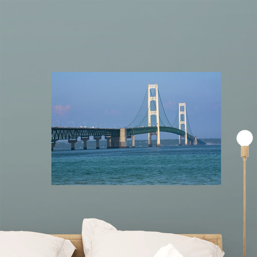 Walking Mackinac Bridge Wall Mural