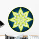 Mandala Green Blue Flower Wall Decal