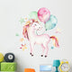 Nursery Balloons Stars Unicorn Wall Decal Sticker Set