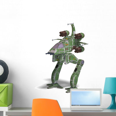 Futuristic Transforming Scifi Robot Wall Decal shown on a wall