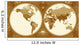 World Map With Retro-Styled Hemispheres Wall Mural