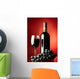 Glass and bottle of red wine. Wall Mural