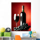Glass and bottle of red wine. Wall Mural