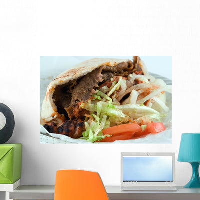 Donner Kebab Wall Mural shown on a wall