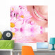 Smile Young Woman with Wall Mural