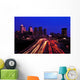 Philadelphia Skyline Night Winter Wall Mural
