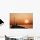 Tramonto sul lago di garda con siloutte di uomo Wall Mural