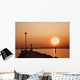 Tramonto sul lago di garda con siloutte di uomo Wall Mural