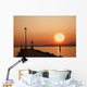 Tramonto sul lago di garda con siloutte di uomo Wall Mural