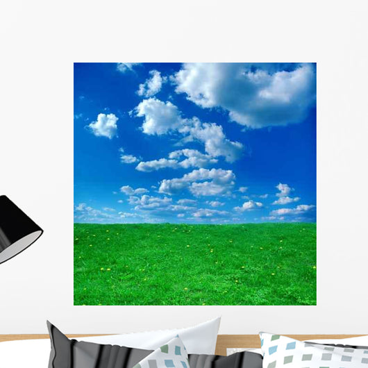 Green Field and Blue Wall Decal Design 2
