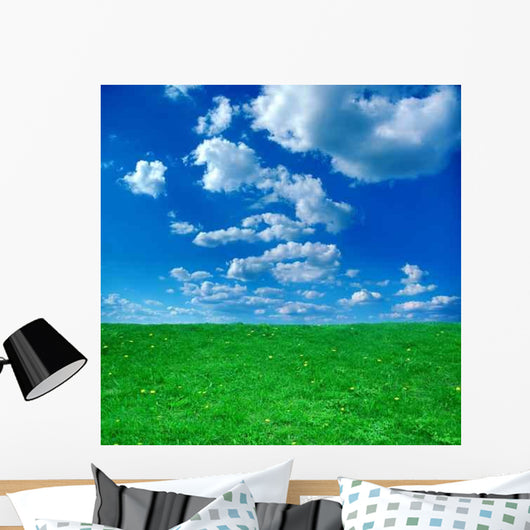 Green Field and Blue Wall Decal Design 2