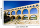 Roman aqueduct, Pont du Gard, Languedoc-Roussillon, France Wall Mural