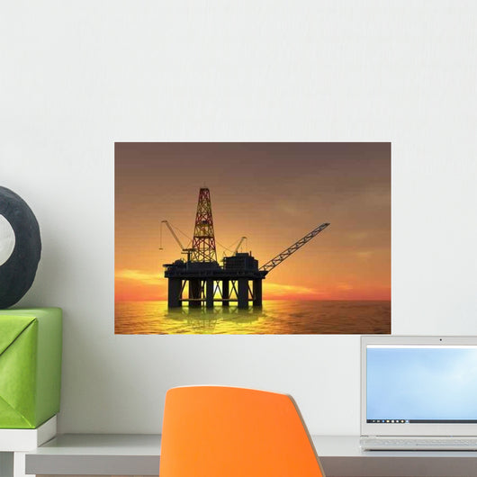 Oil Rig Wall Mural