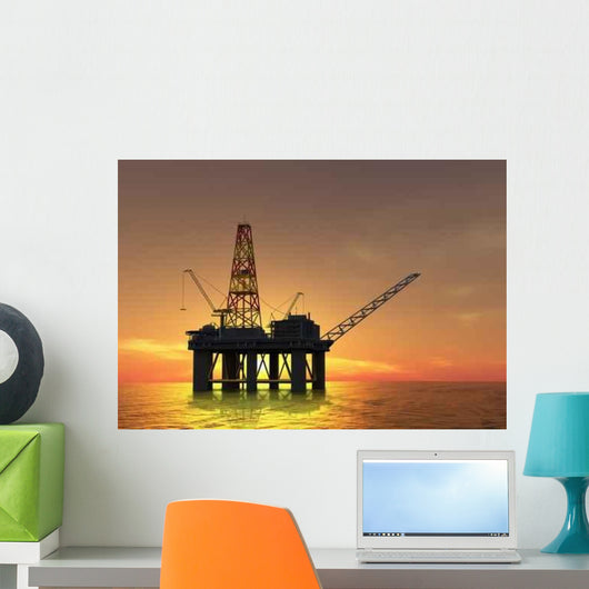 Oil Rig Wall Mural
