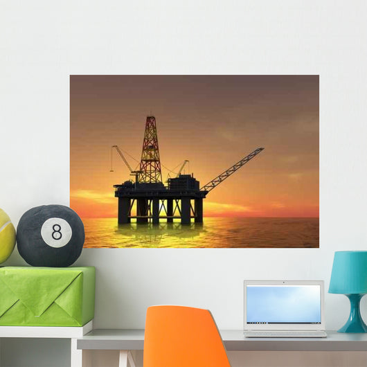 Oil Rig Wall Mural