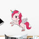 Cute Pink Cartoon Unicorn Wall Decal