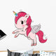 Cute Pink Cartoon Unicorn Wall Decal